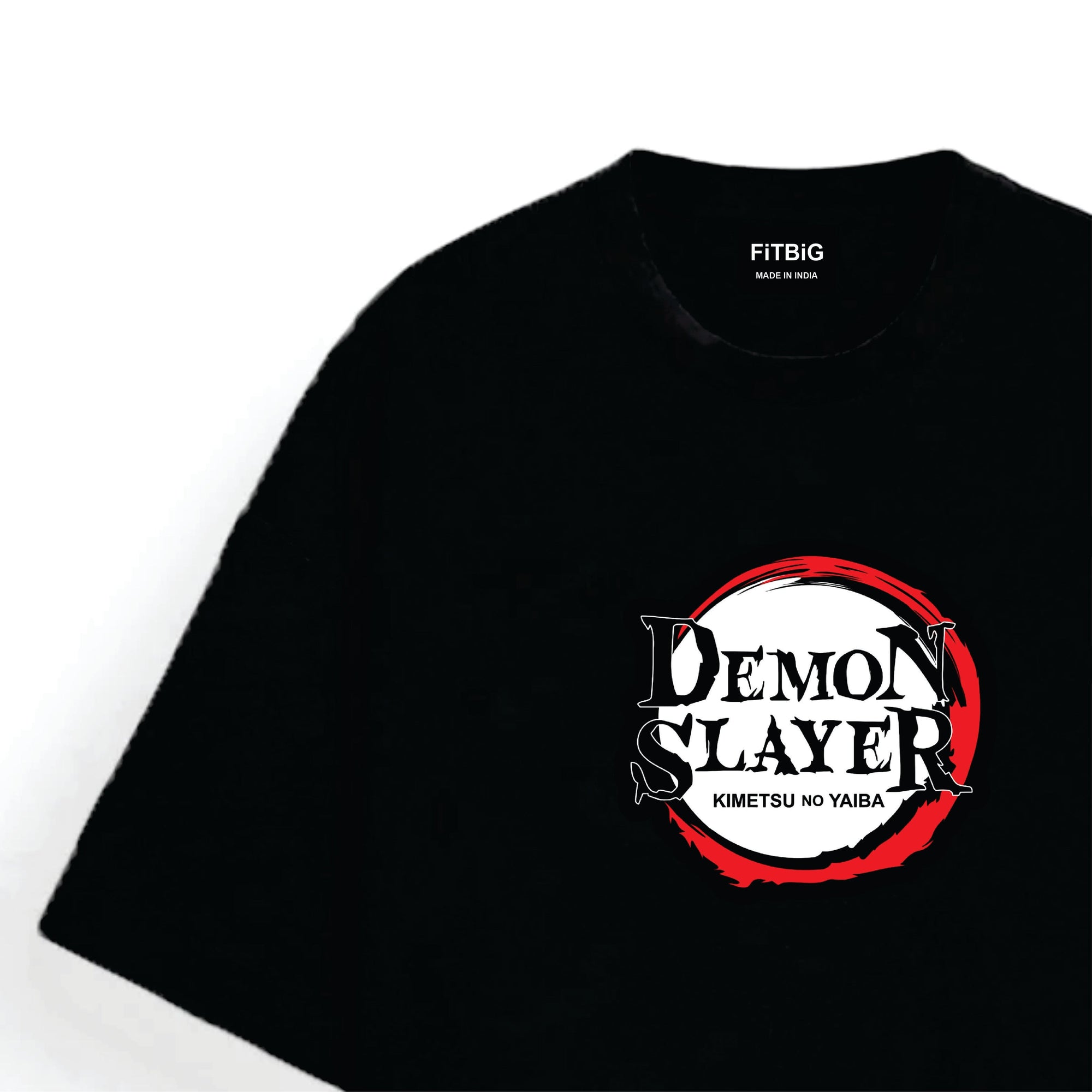 Black t-shirt with 'Demon Slayer' logo on a white background