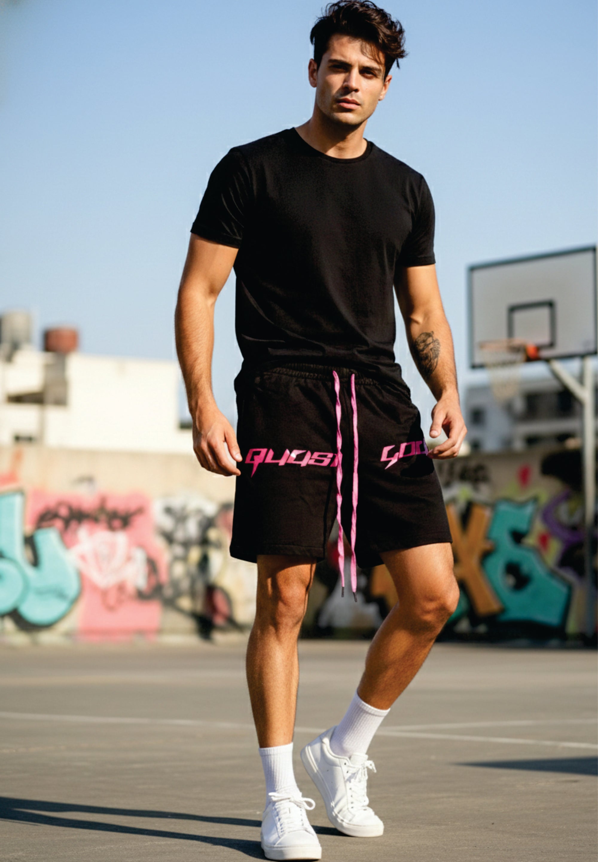 BLACK COTTON SHORTS
