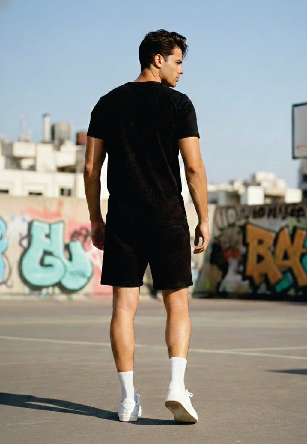 BLACK COTTON SHORTS