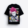Black t-shirt with colorful graphic  Morrow design.