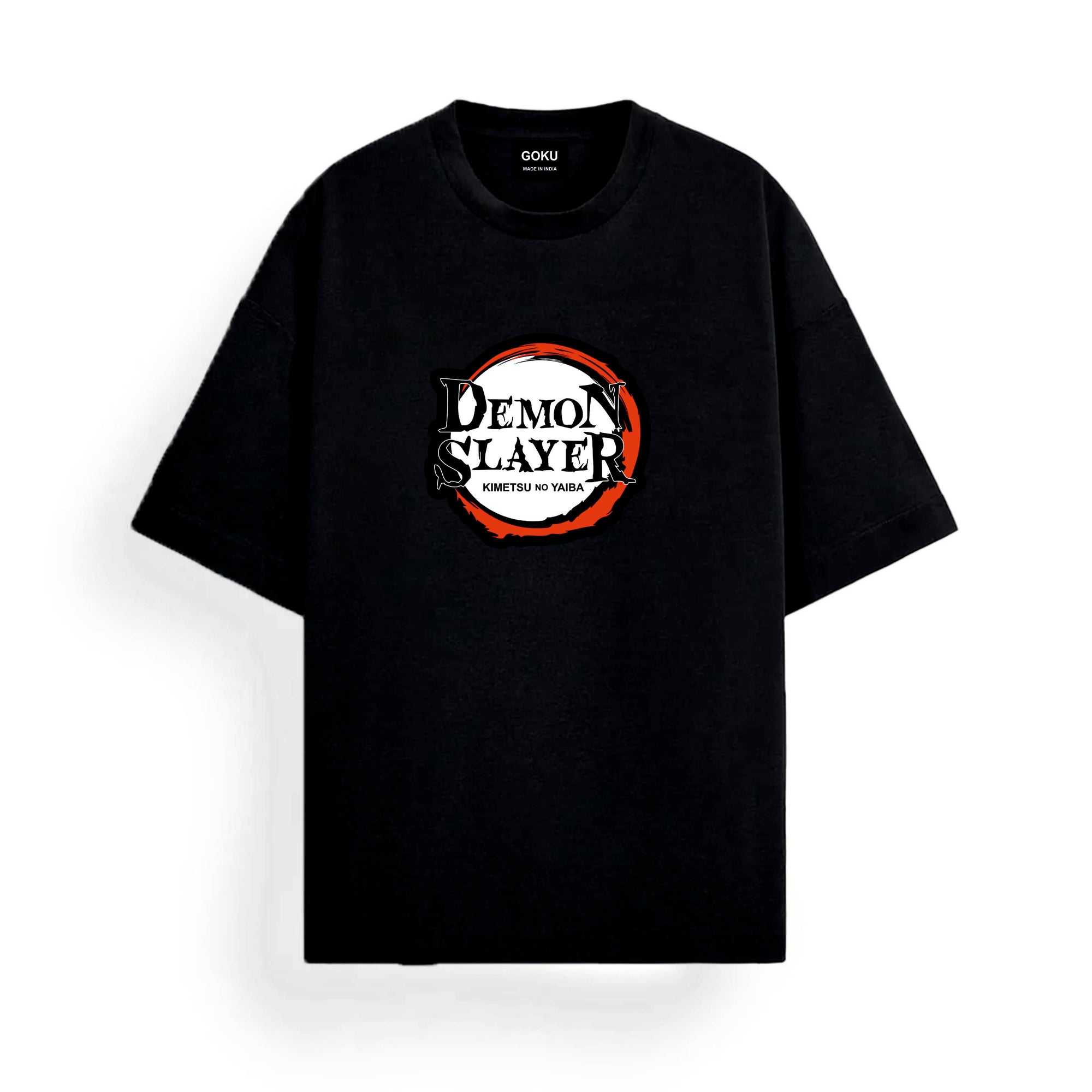 Black t-shirt with 'Demon Slayer' logo 