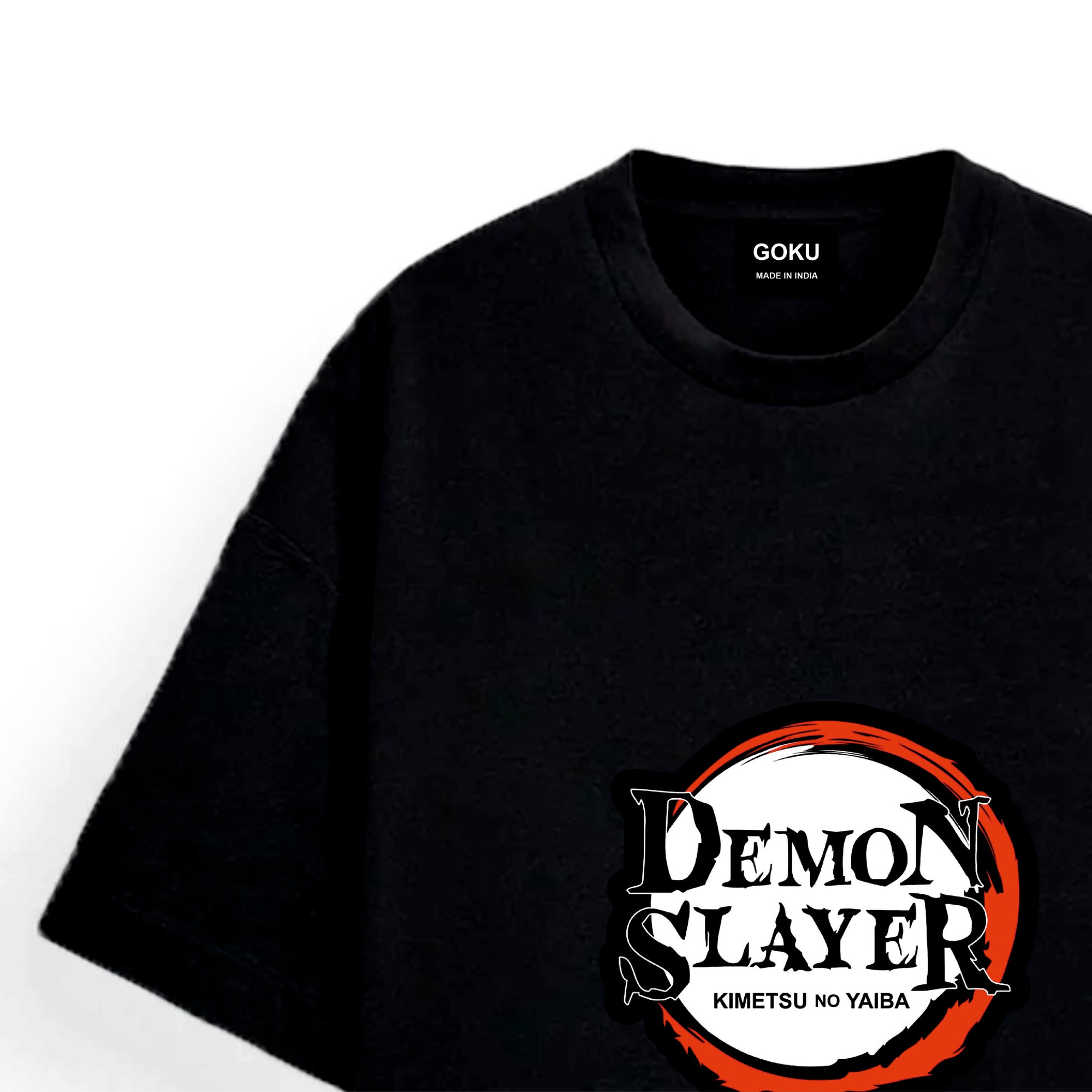 Black t-shirt with 'Demon Slayer' logo