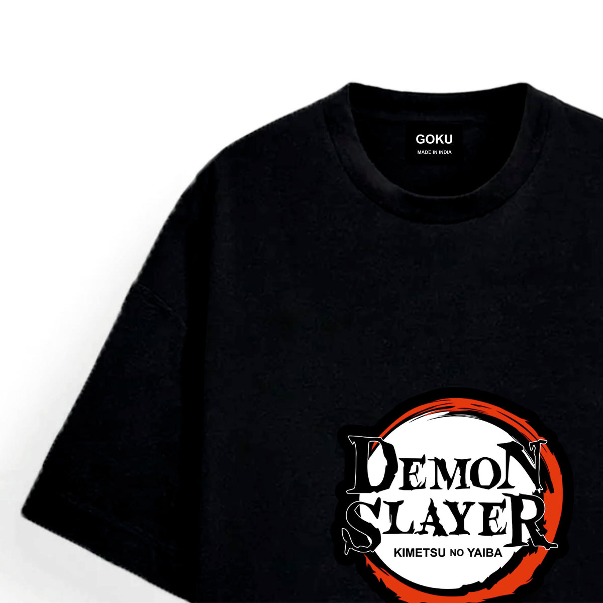 Black t-shirt with 'Demon Slayer' logo