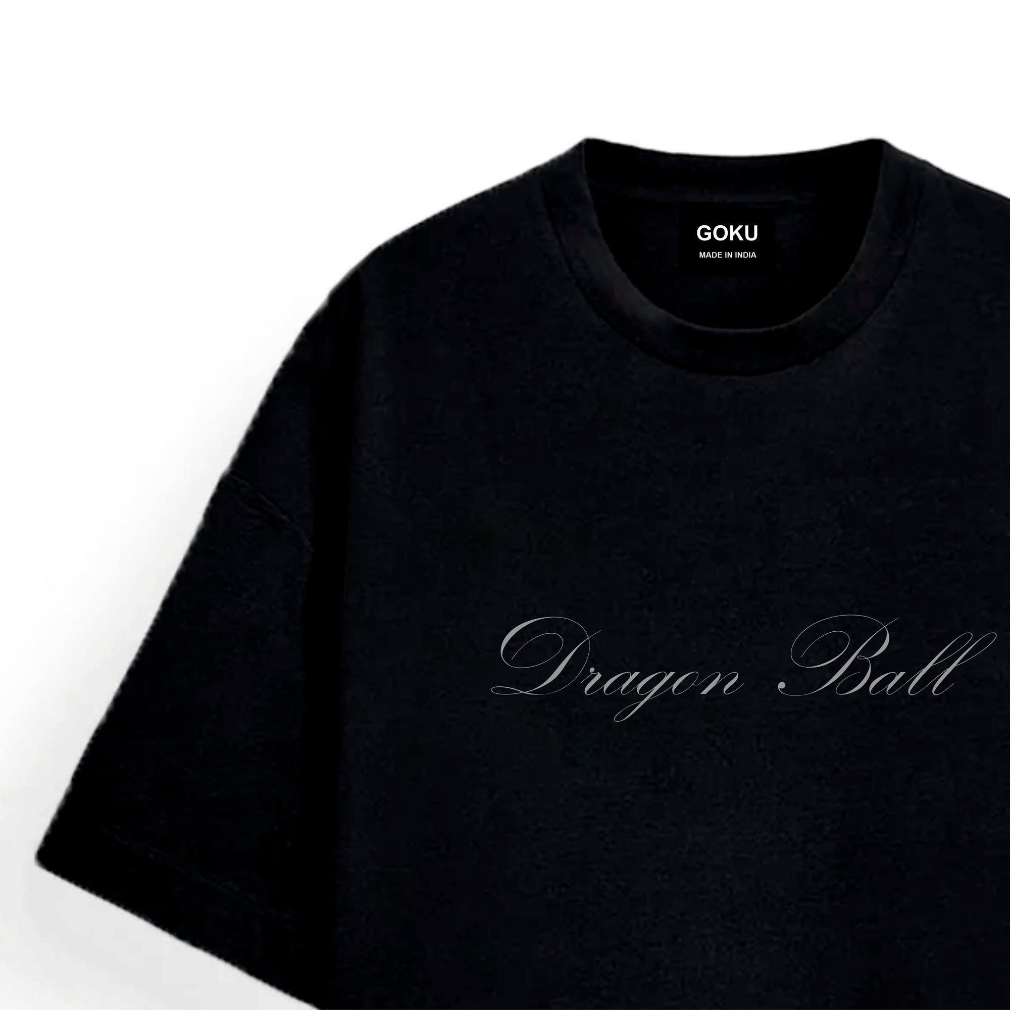 Black t-shirt with 'Dragon Ball' text