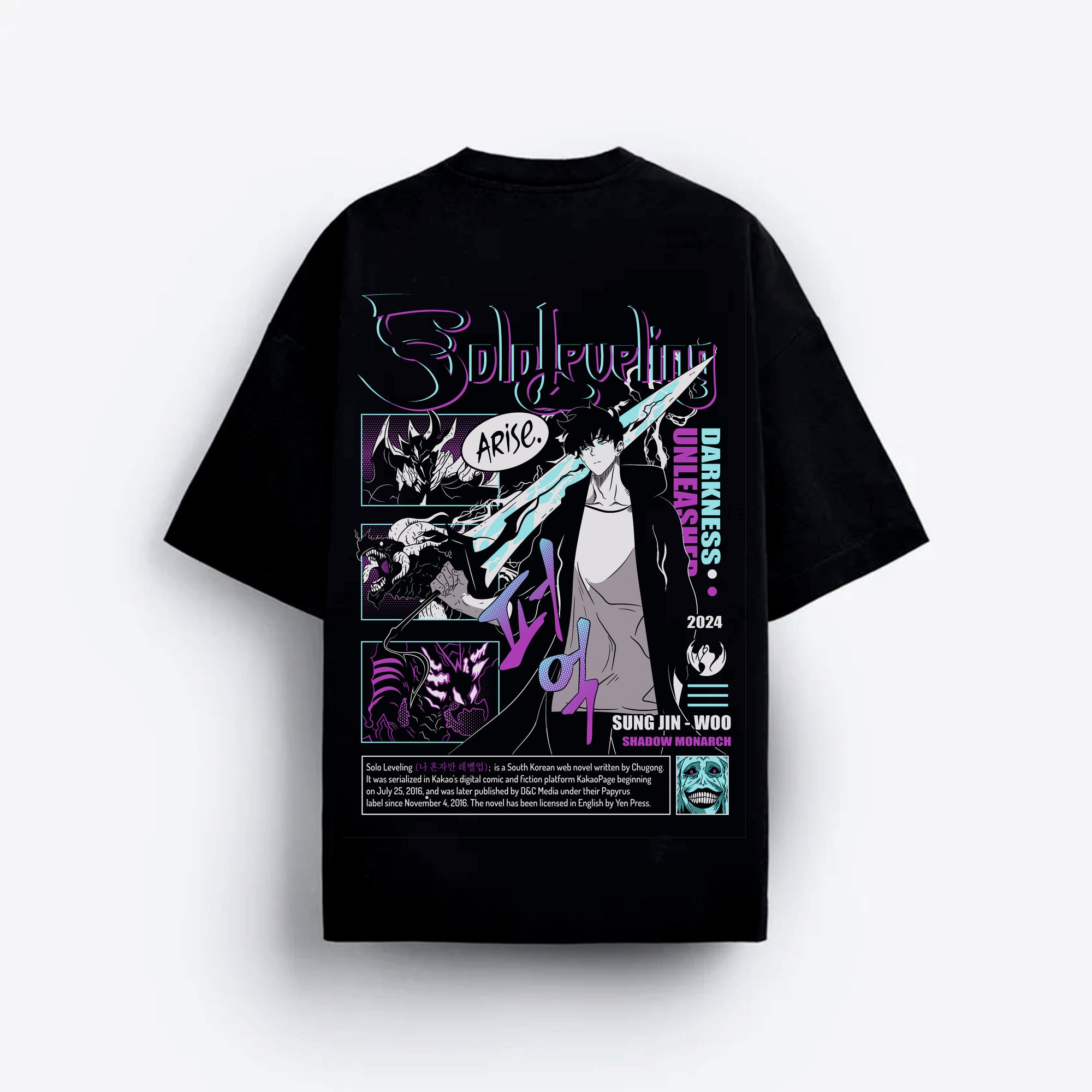 Black t-shirt with graphic design