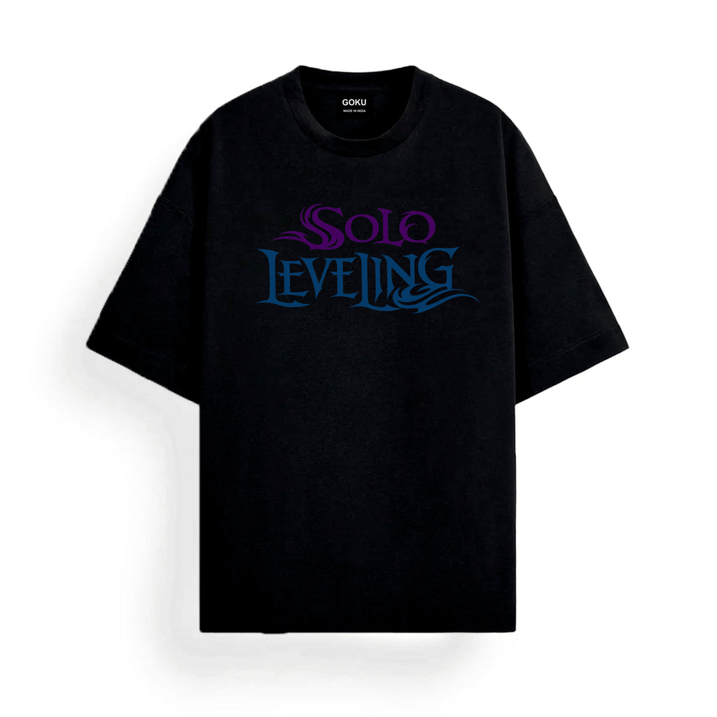 Black t-shirt with 'Solo Leveling' text