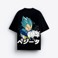 Black t-shirt with a character design and Japanese text