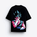 Black t-shirt with colorful character design