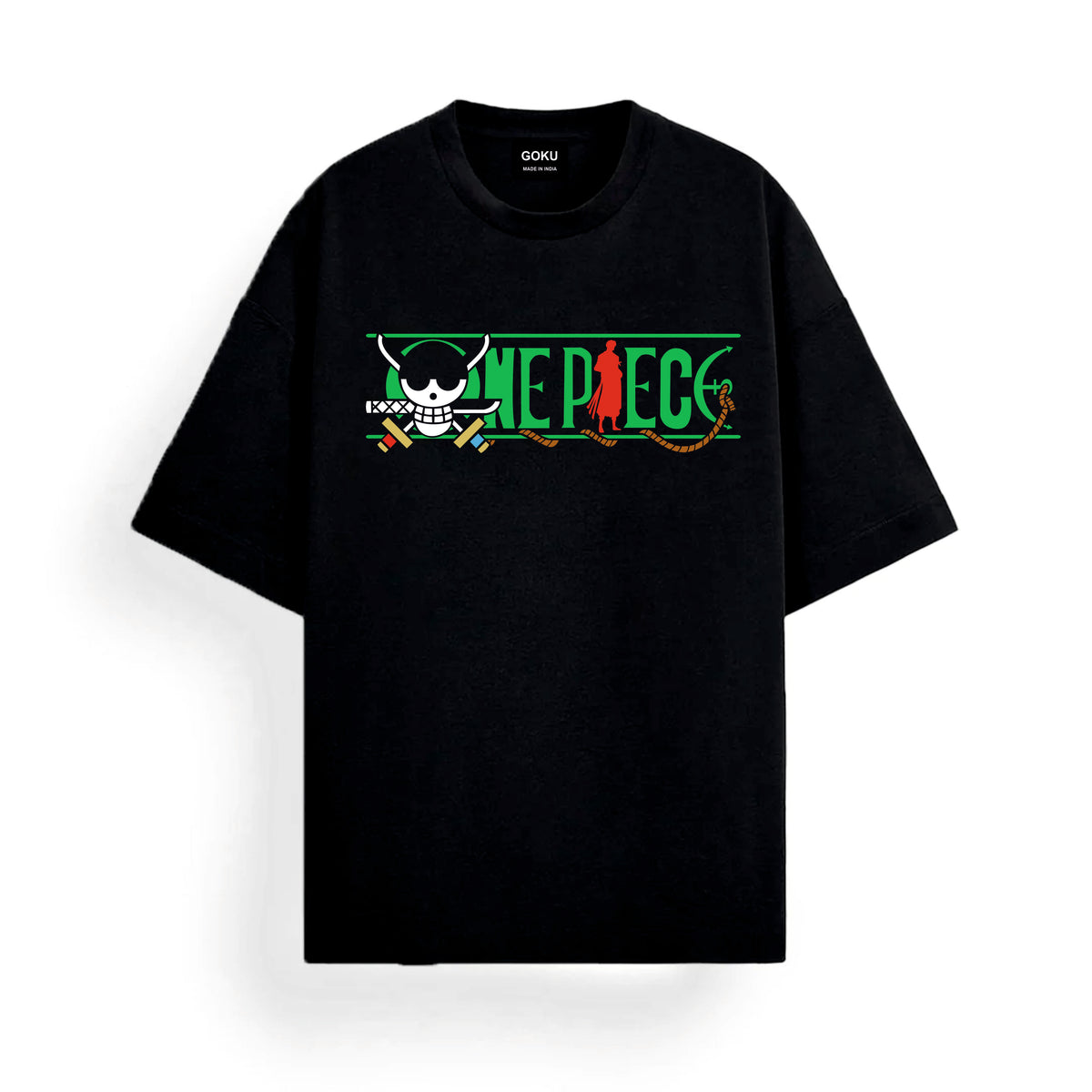 Black t-shirt with One Piece logo