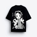 Black t-shirt with anime character graphic