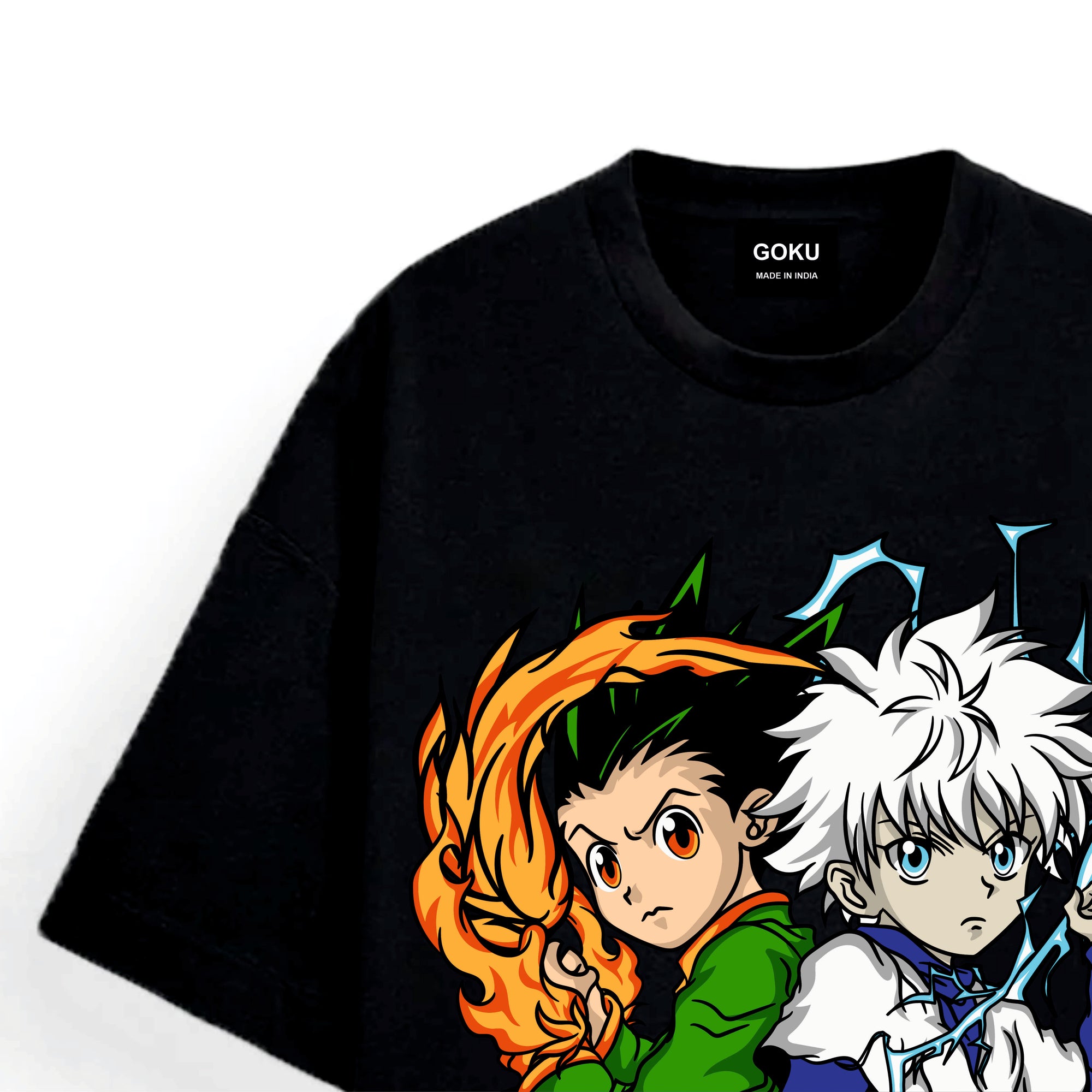 Black t-shirt with anime character design Hunter x Hunter