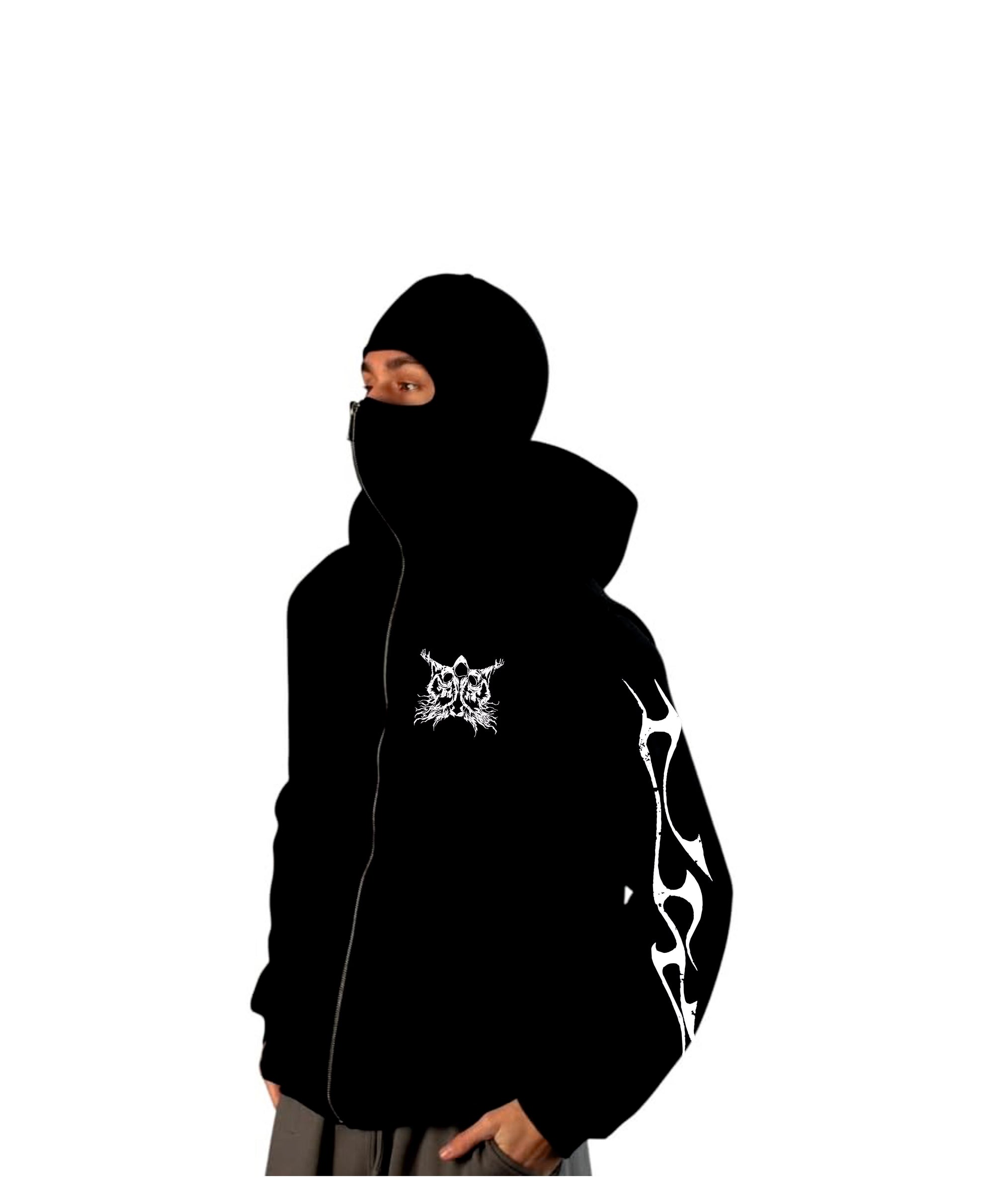 ZIPPER HOODIE WITH PUFF PRINT