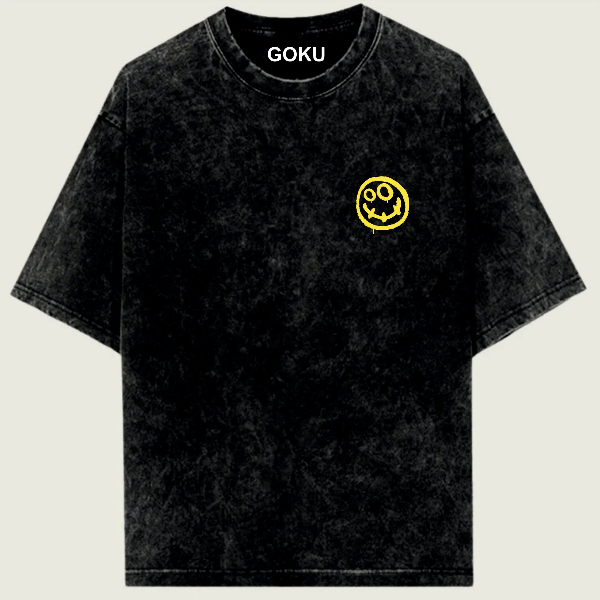 SMILE MOOD / OVERSIZED ACID WASHED T SHIRT