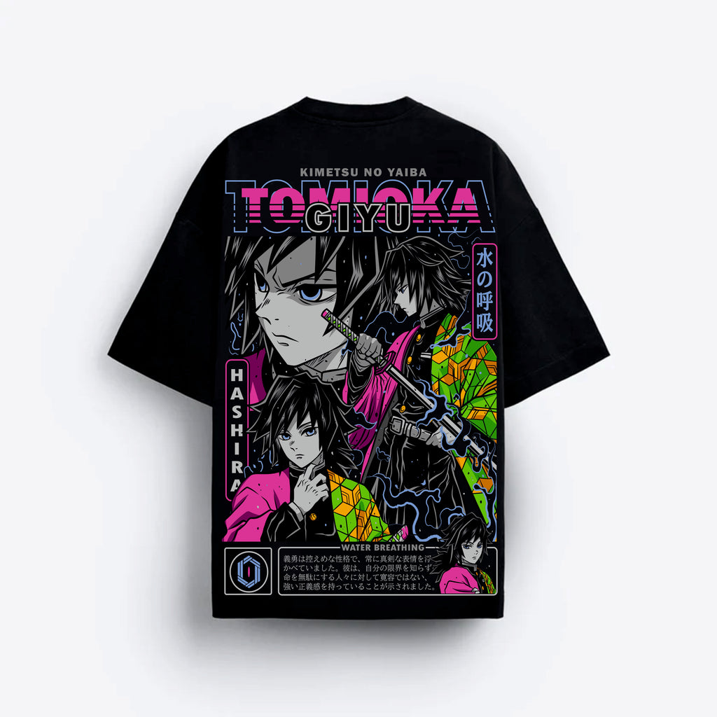 Black t-shirt with anime character design