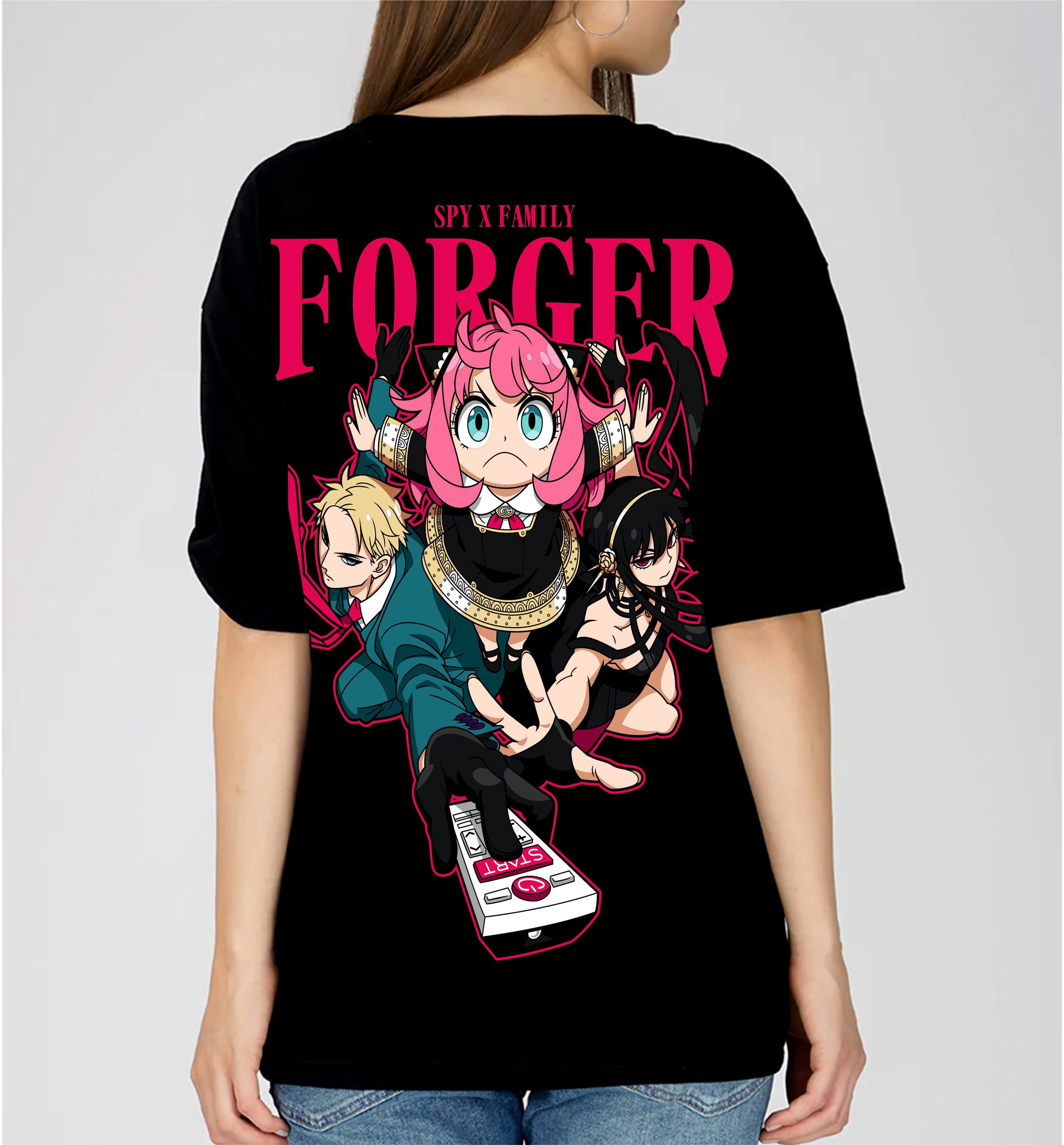 Black t-shirt with 'Spy x Family Forger' graphic design