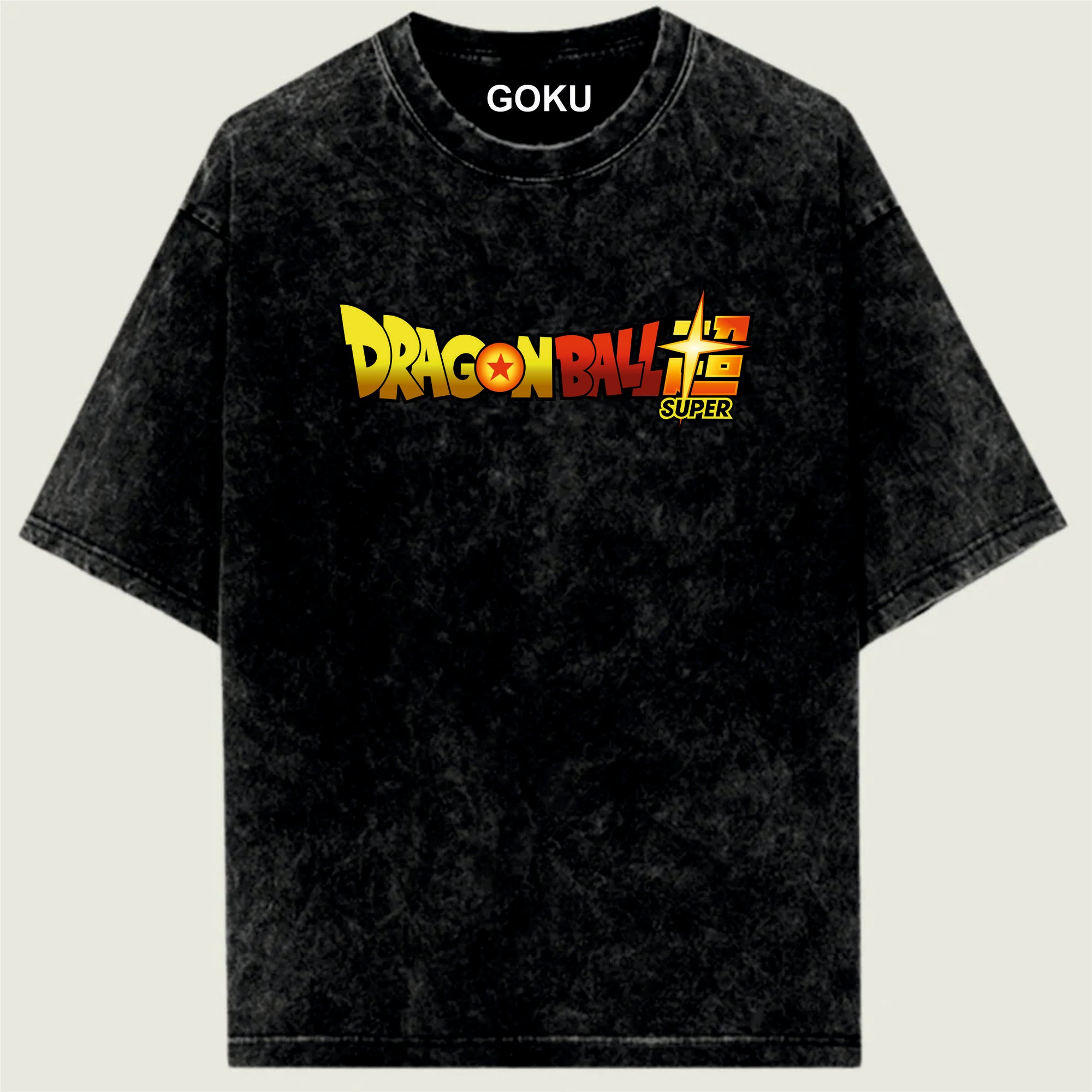 Black t-shirt with 'Dragon Ball Super' logo