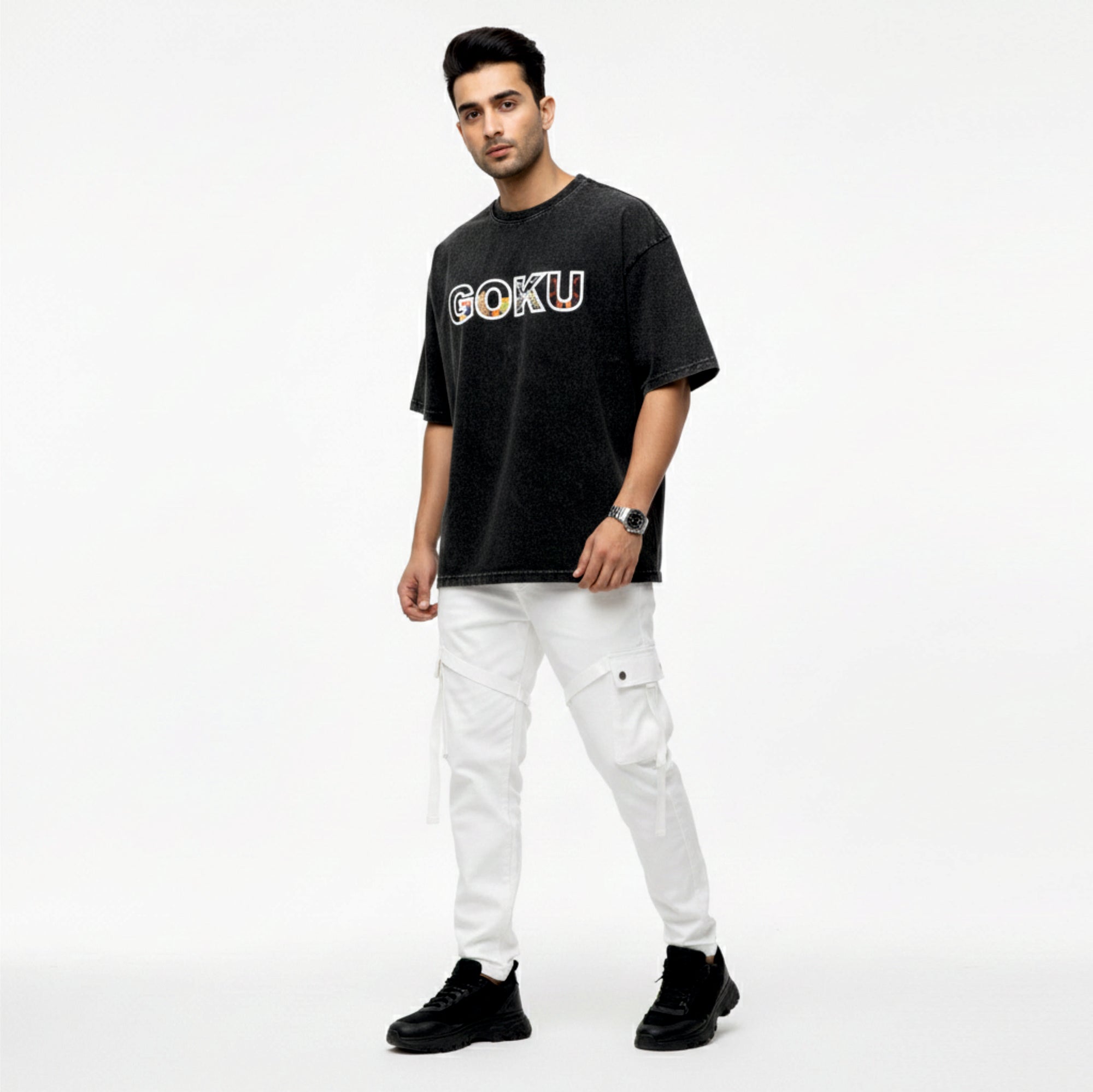 MONKEY THE LUFFY / OVERSIZED ACID WASHED T-SHIRT