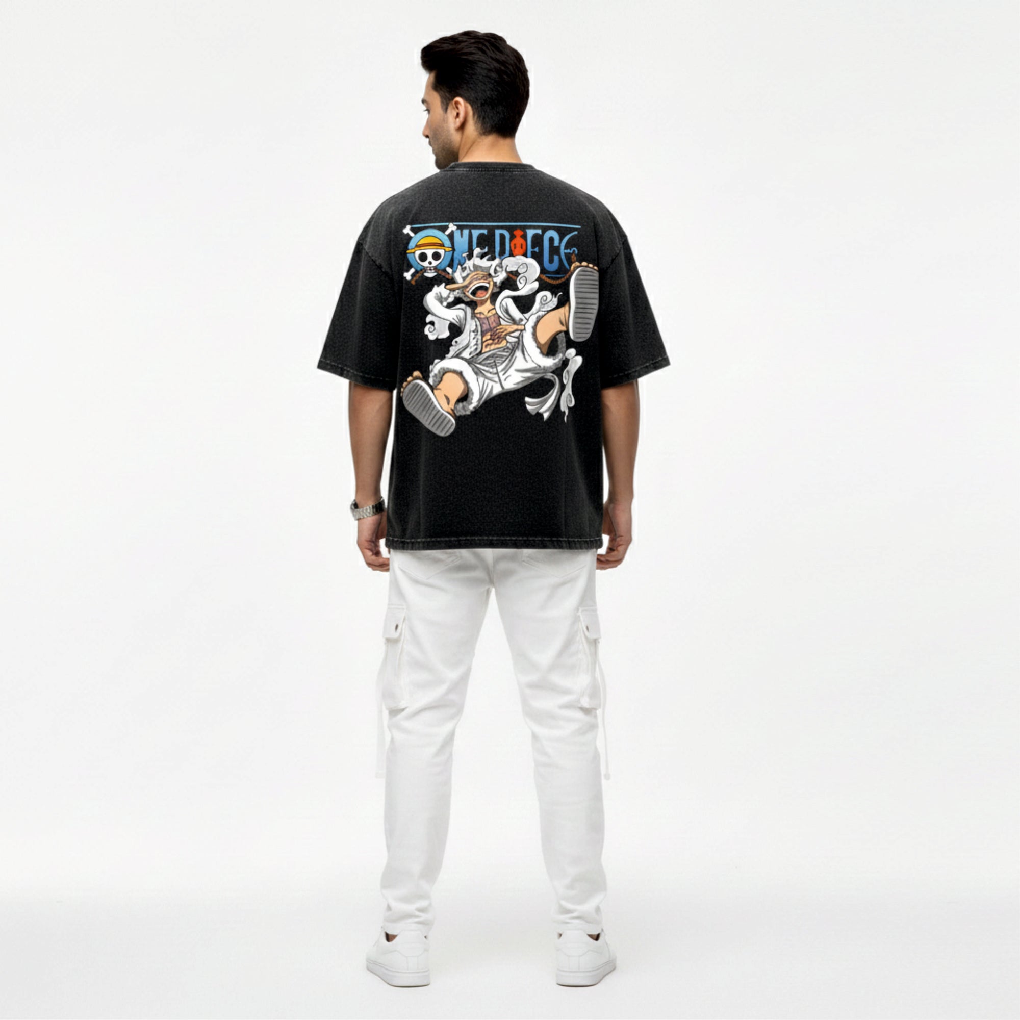 MONKEY THE LUFFY / OVERSIZED ACID WASHED T-SHIRT