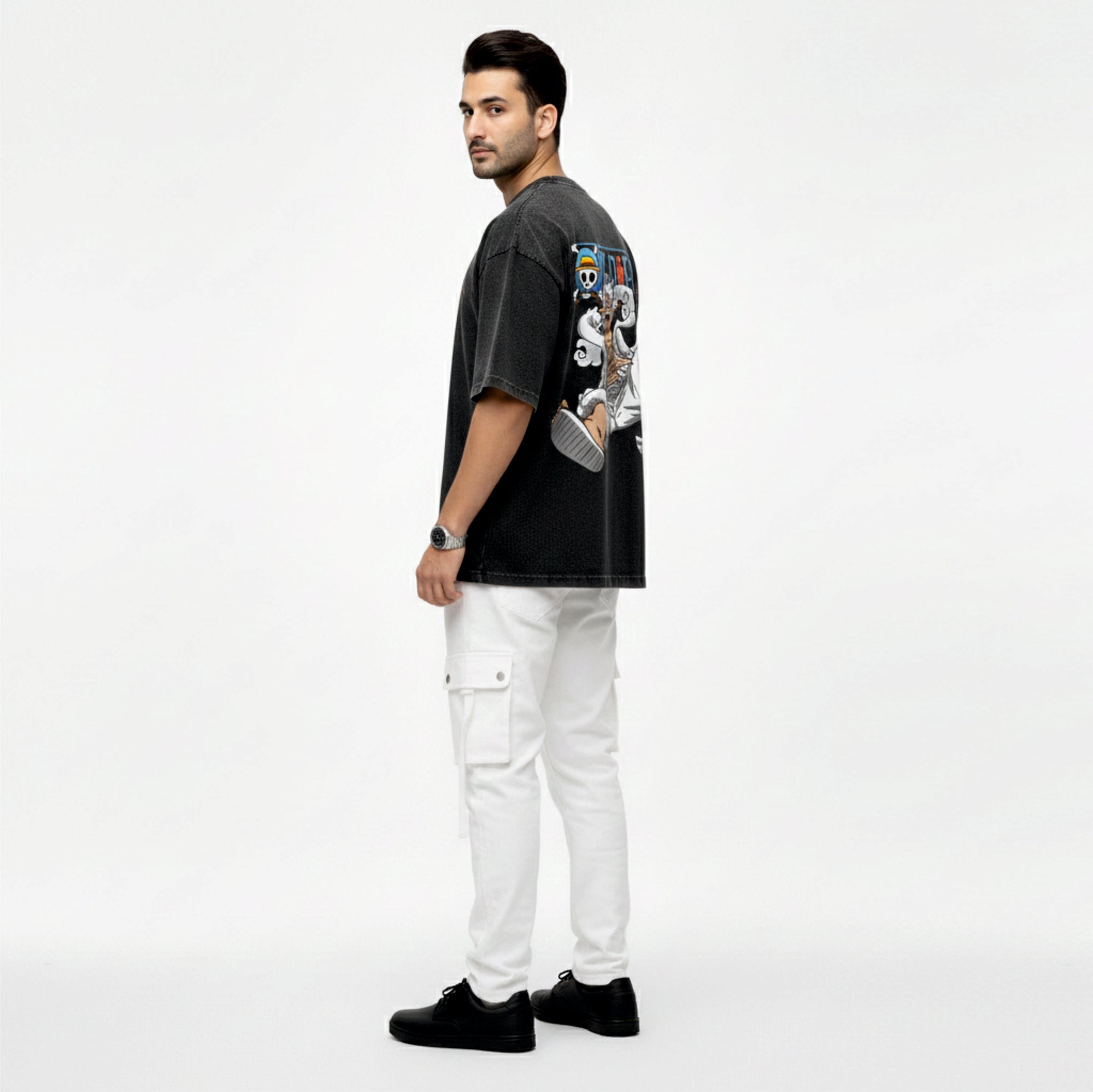 MONKEY THE LUFFY / OVERSIZED ACID WASHED T-SHIRT