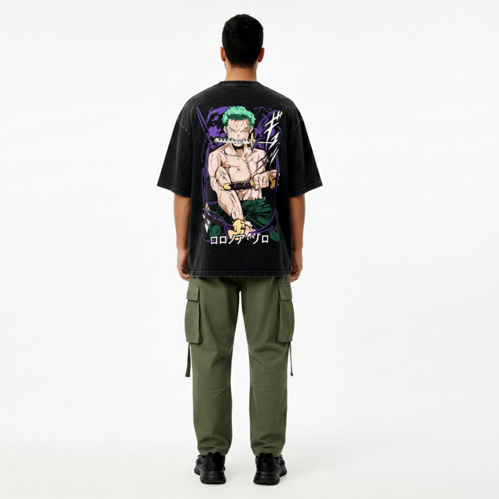 RORONOA ZORO / OVERSIZED ACIDWASHED T-SHIRT