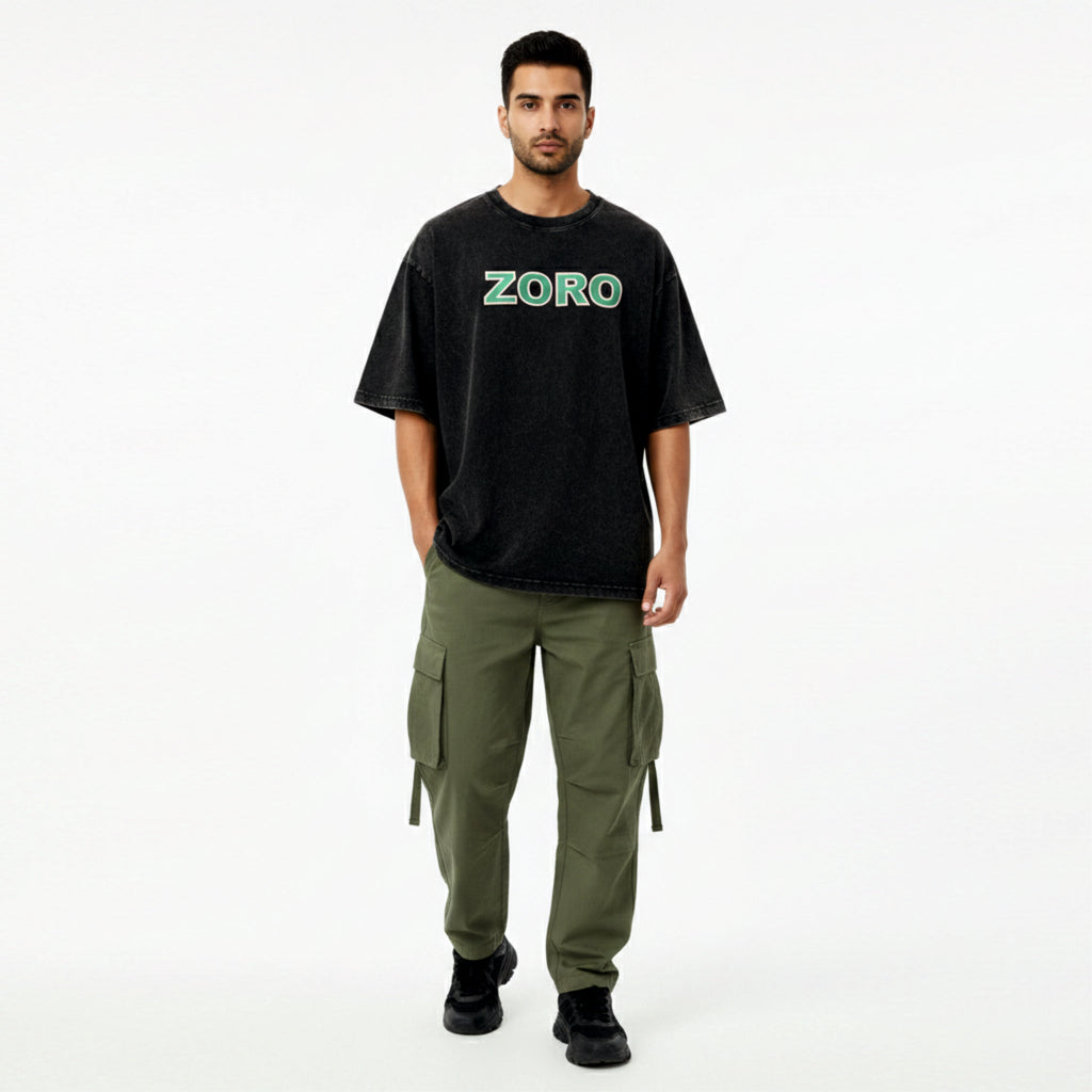 RORONOA ZORO / OVERSIZED ACIDWASHED T-SHIRT