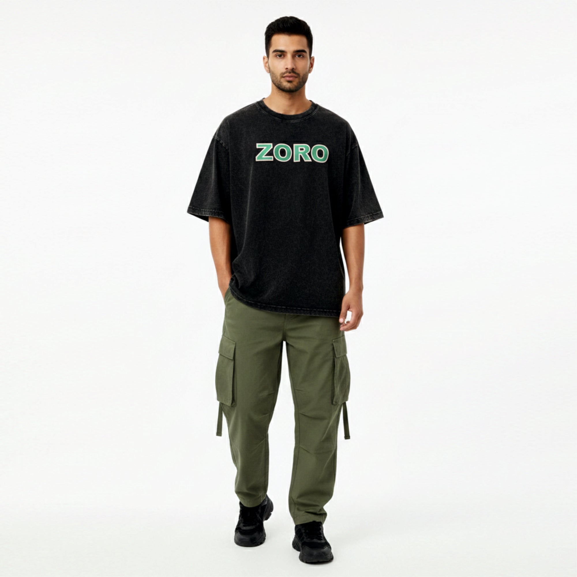 RORONOA ZORO / OVERSIZED ACIDWASHED T-SHIRT