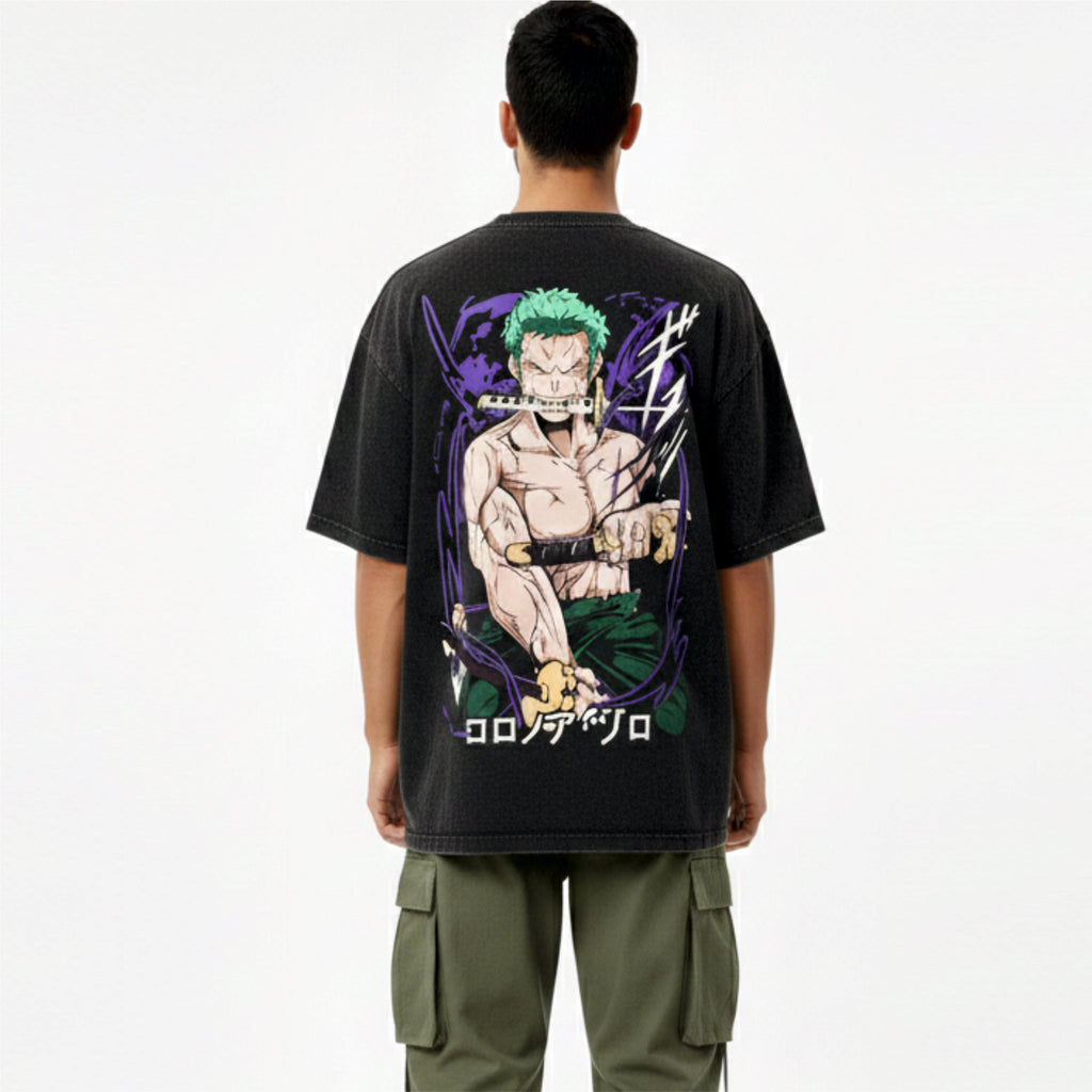 RORONOA ZORO / OVERSIZED ACIDWASHED T-SHIRT