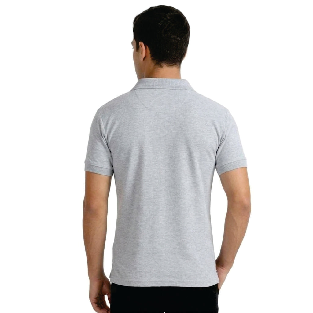 GREY MELANGE POLO T SHIRT