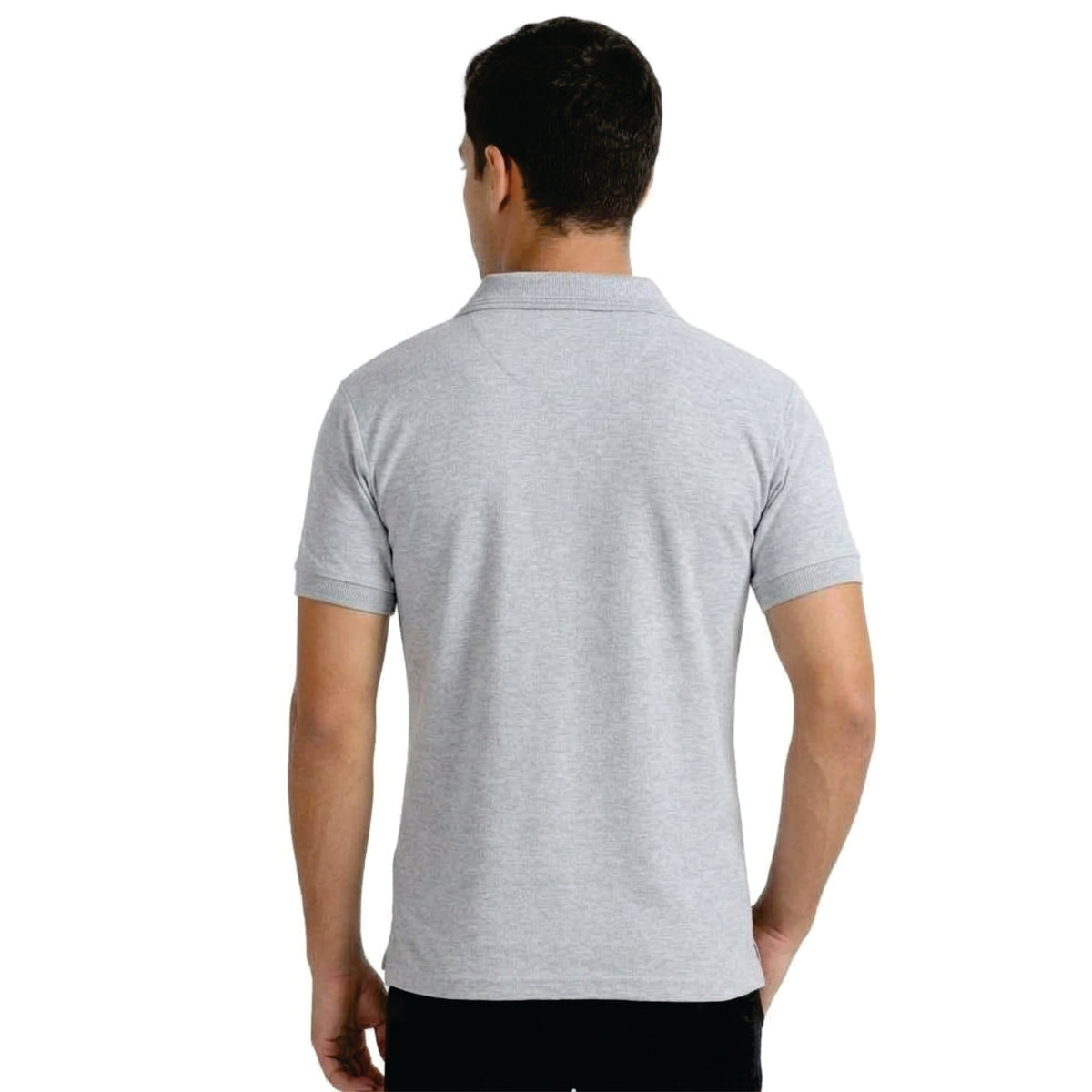 GREY MELANGE POLO T SHIRT