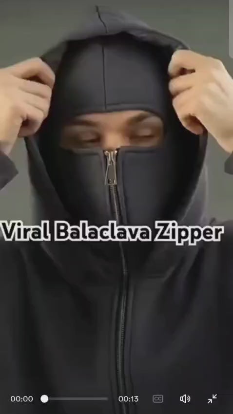 BALACLAVA ZIPPER HOODIE - BLACK