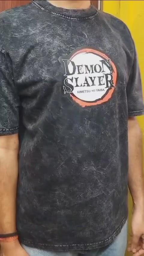 AKAZA DEMON SLAYER / ACIDWASHED OVERSIZED T SHIRT
